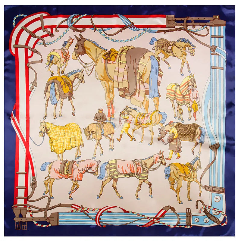 Foulard carré femme à imprimé floral – 90 × 90 cm