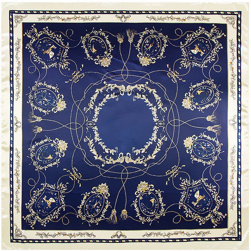 Foulard carré femme à imprimé floral – 90 × 90 cm