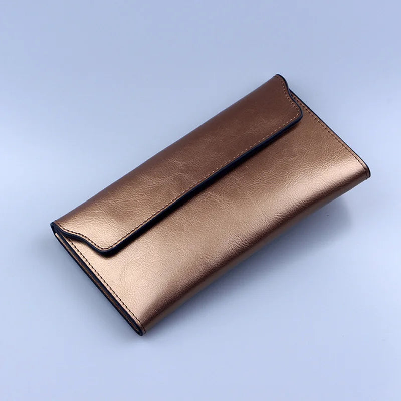 Portefeuille long femme en cuir de Vache – Fin, Multicartes & Élégant MYNELIA