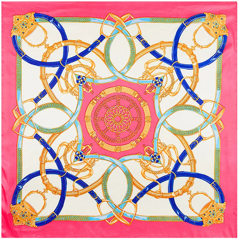 Foulard carré femme à imprimé floral – 90 × 90 cm