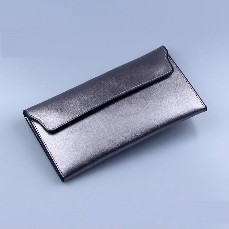 Portefeuille long femme en cuir de Vache – Fin, Multicartes & Élégant MYNELIA