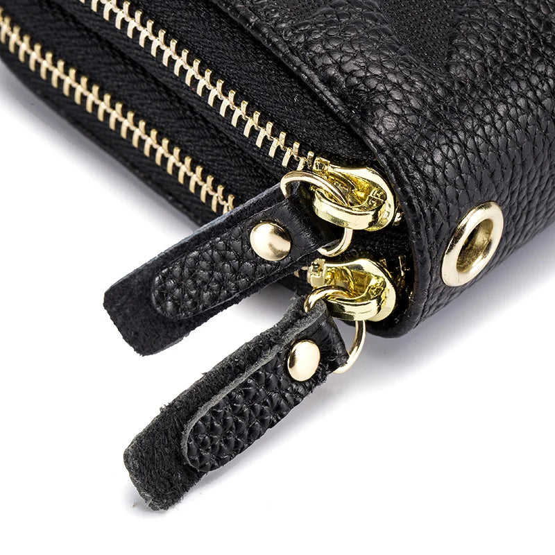 Portefeuille cuir – Double zip & Protection RFID