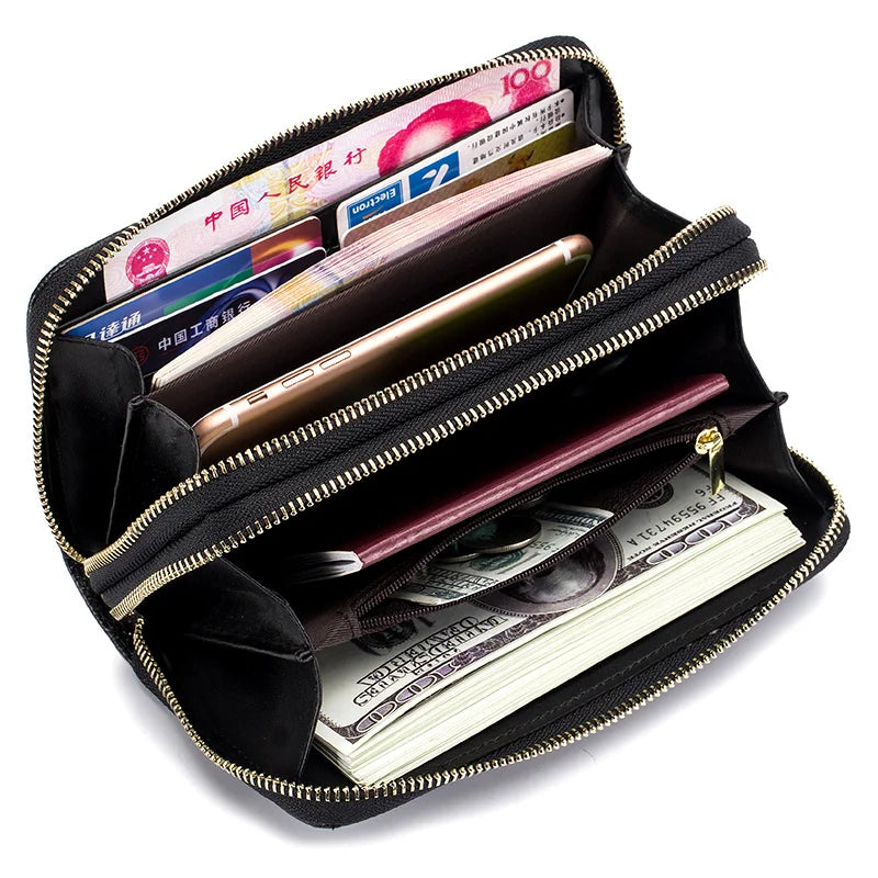 Portefeuille cuir – Double zip & Protection RFID