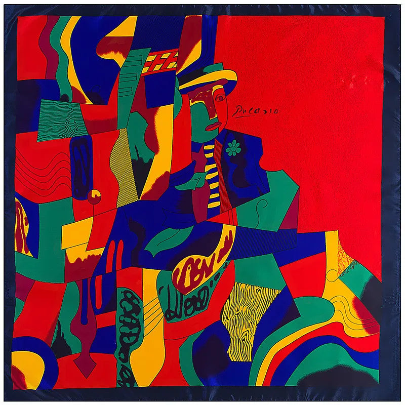 Foulard carré femme à imprimé floral – 90 × 90 cm