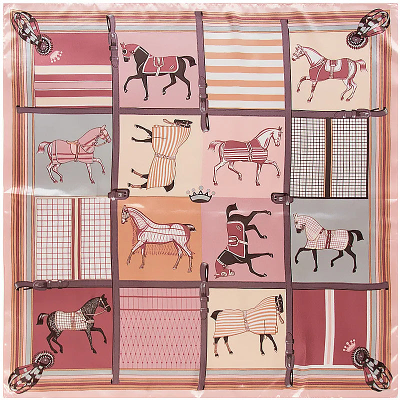 Foulard carré femme à imprimé floral – 90 × 90 cm