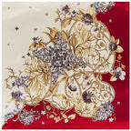 Foulard carré femme à imprimé floral – 90 × 90 cm