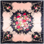 Foulard carré femme à imprimé floral – 90 × 90 cm