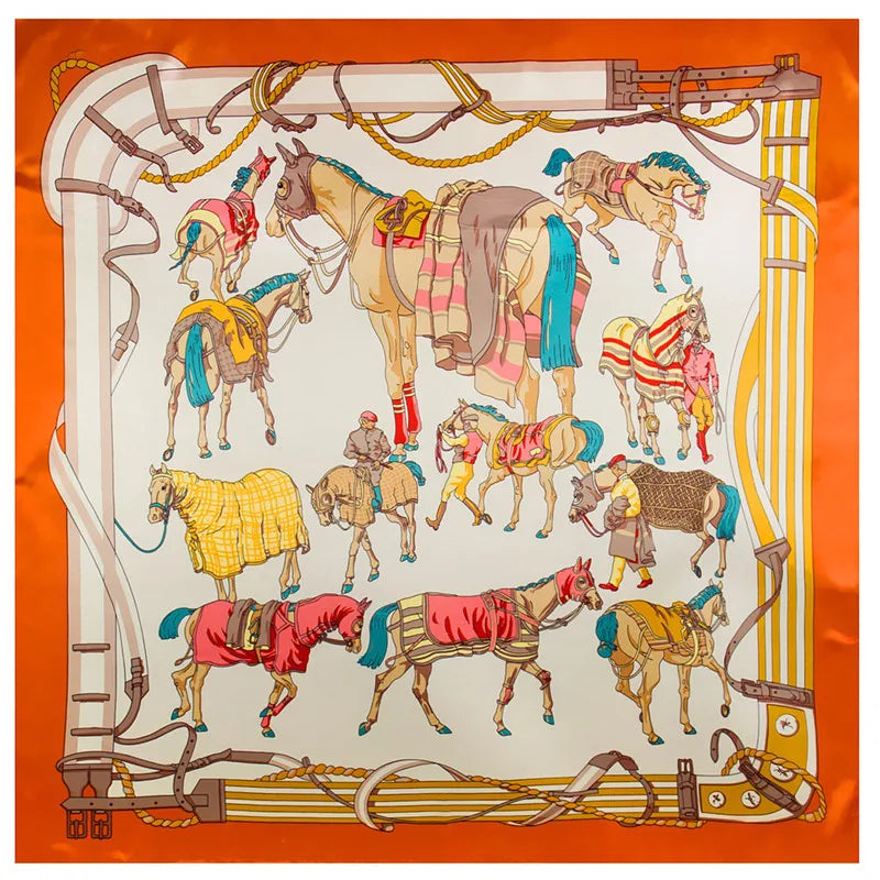Foulard carré femme à imprimé floral – 90 × 90 cm