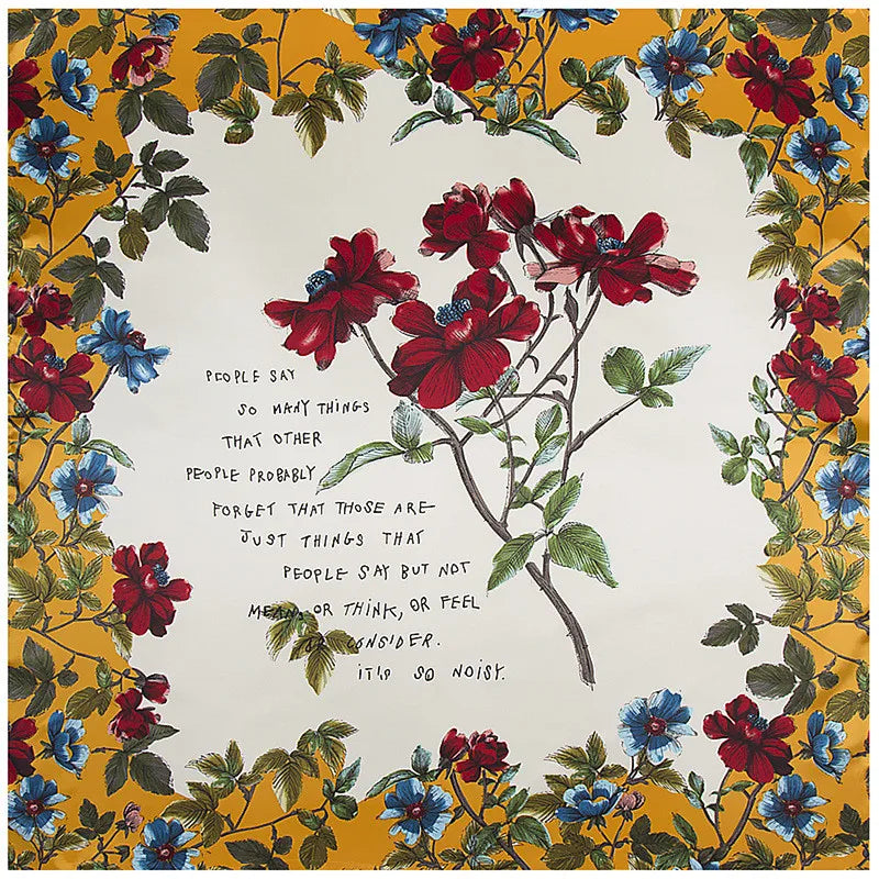Foulard carré femme à imprimé floral – 90 × 90 cm