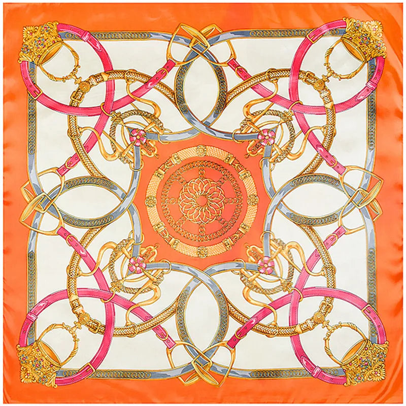 Foulard carré femme à imprimé floral – 90 × 90 cm