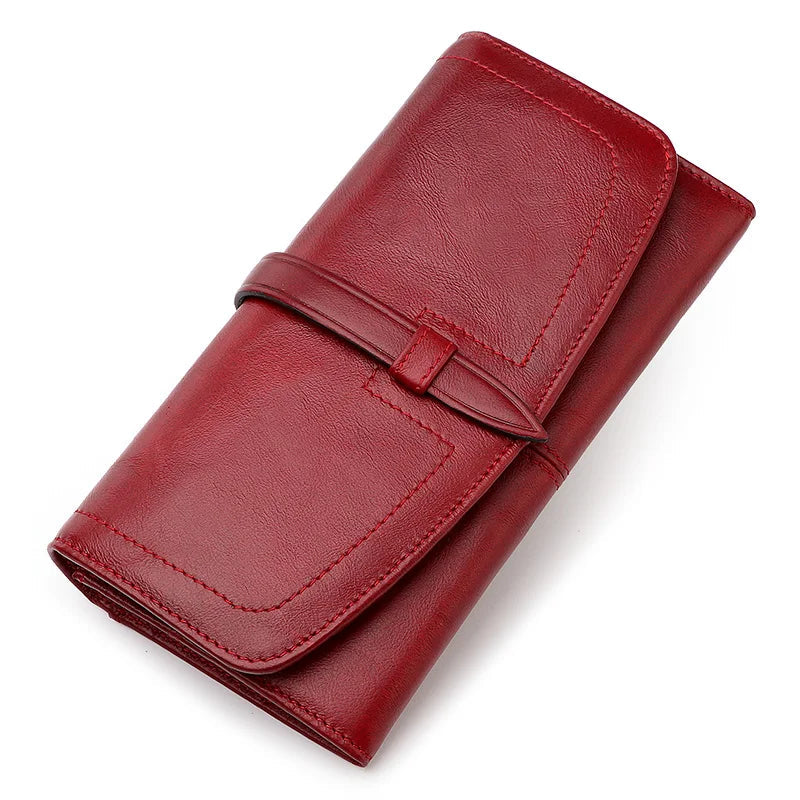 Grand portefeuille cuir véritable-Anti-RFID, Zip & Multi-compartiments MYNELIA