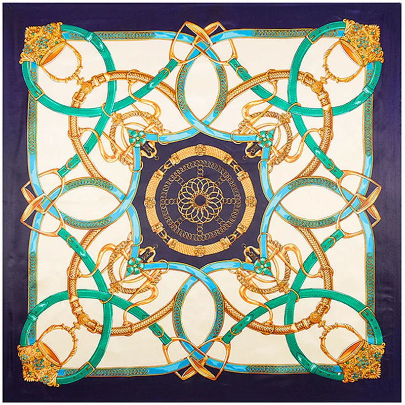 Foulard carré femme à imprimé floral – 90 × 90 cm