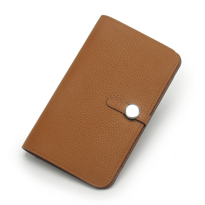 Portefeuille Cuir Vache Pleine Fleur Clip Hasp Unisexe