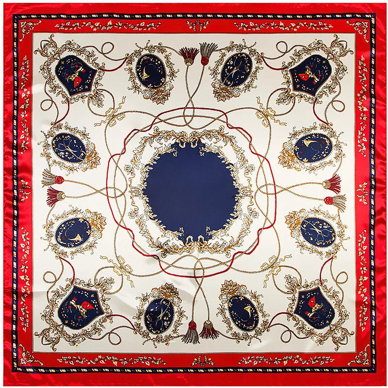 Foulard carré femme à imprimé floral – 90 × 90 cm