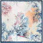 Foulard carré femme à imprimé floral – 90 × 90 cm