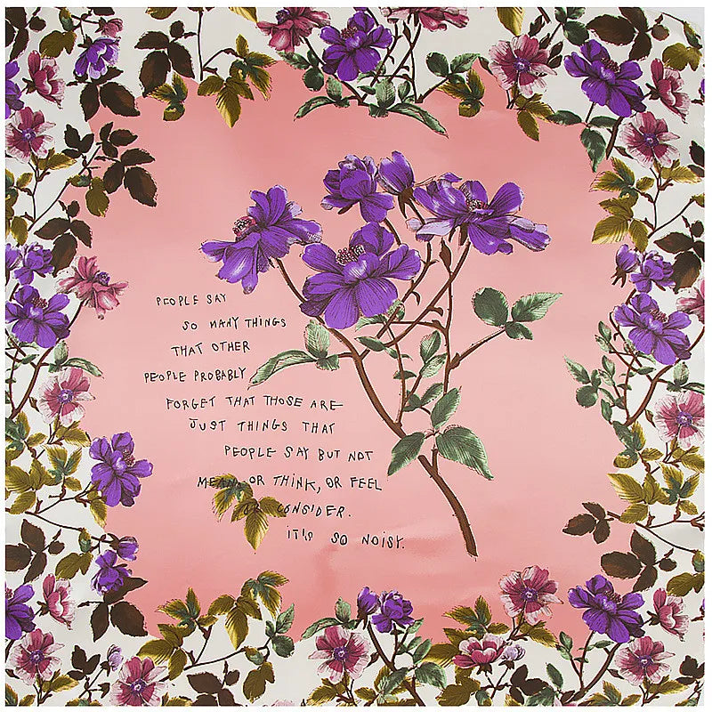 Foulard carré femme à imprimé floral – 90 × 90 cm