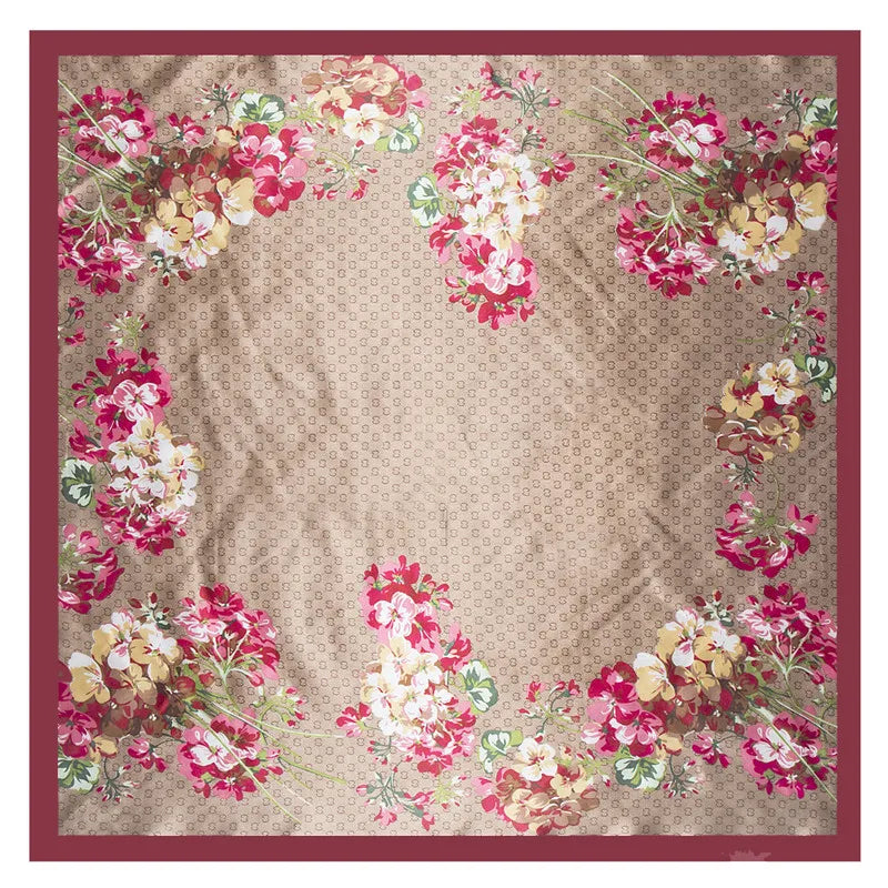Foulard carré femme à imprimé floral – 90 × 90 cm