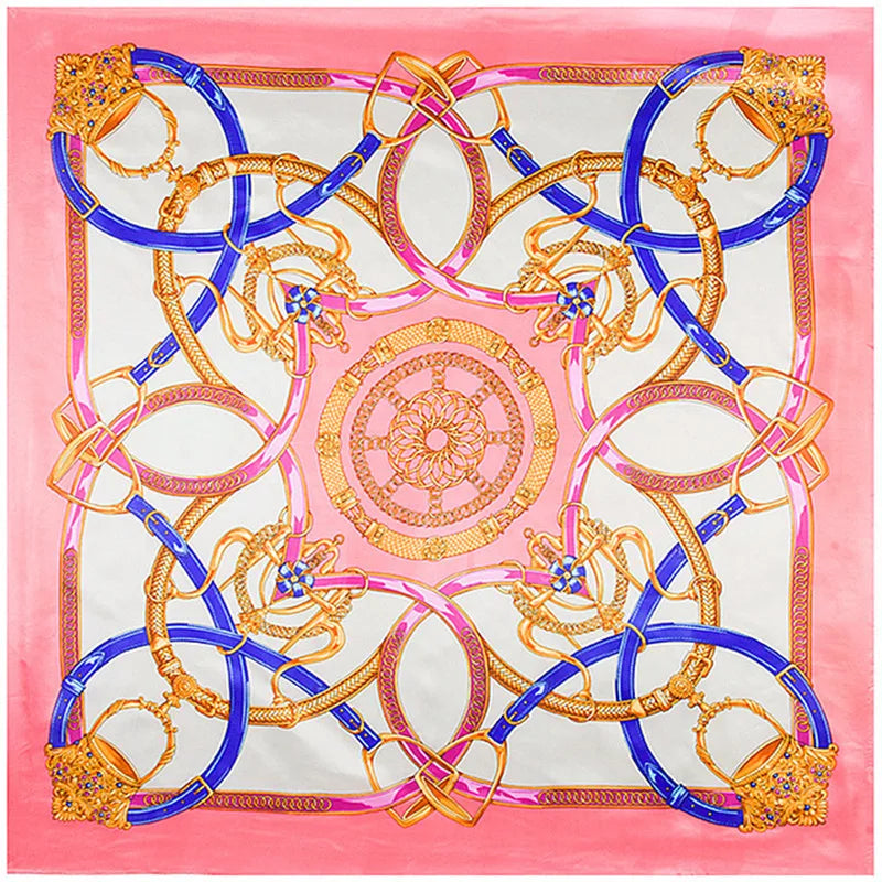 Foulard carré femme à imprimé floral – 90 × 90 cm