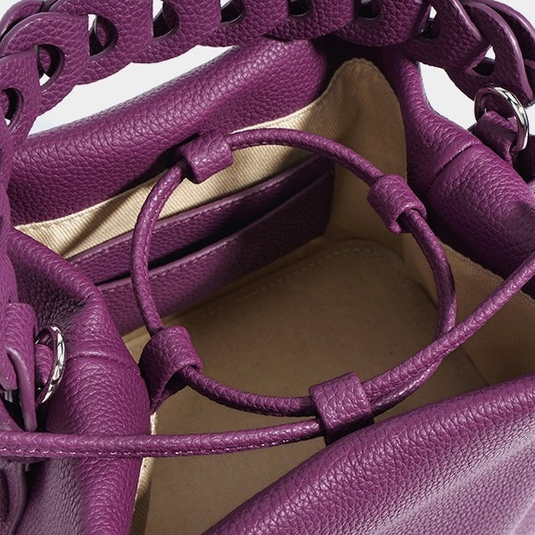 Sac bucket en cuir véritable souple – Doublure cuir