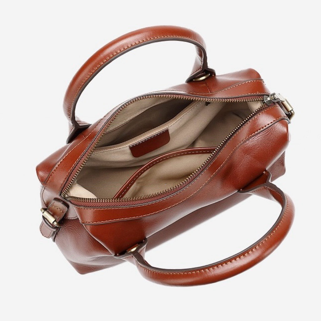 Sac bowling femme en cuir véritable – Style vintage