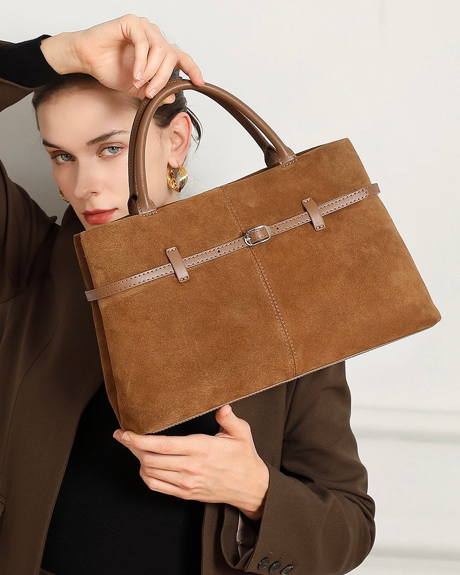 Oversized Wildleder Aktentasche Geräumige Handtasche Umhängetasche Damen Schlauchige Pendler-Premium-Handtasche im Luxus-Stil