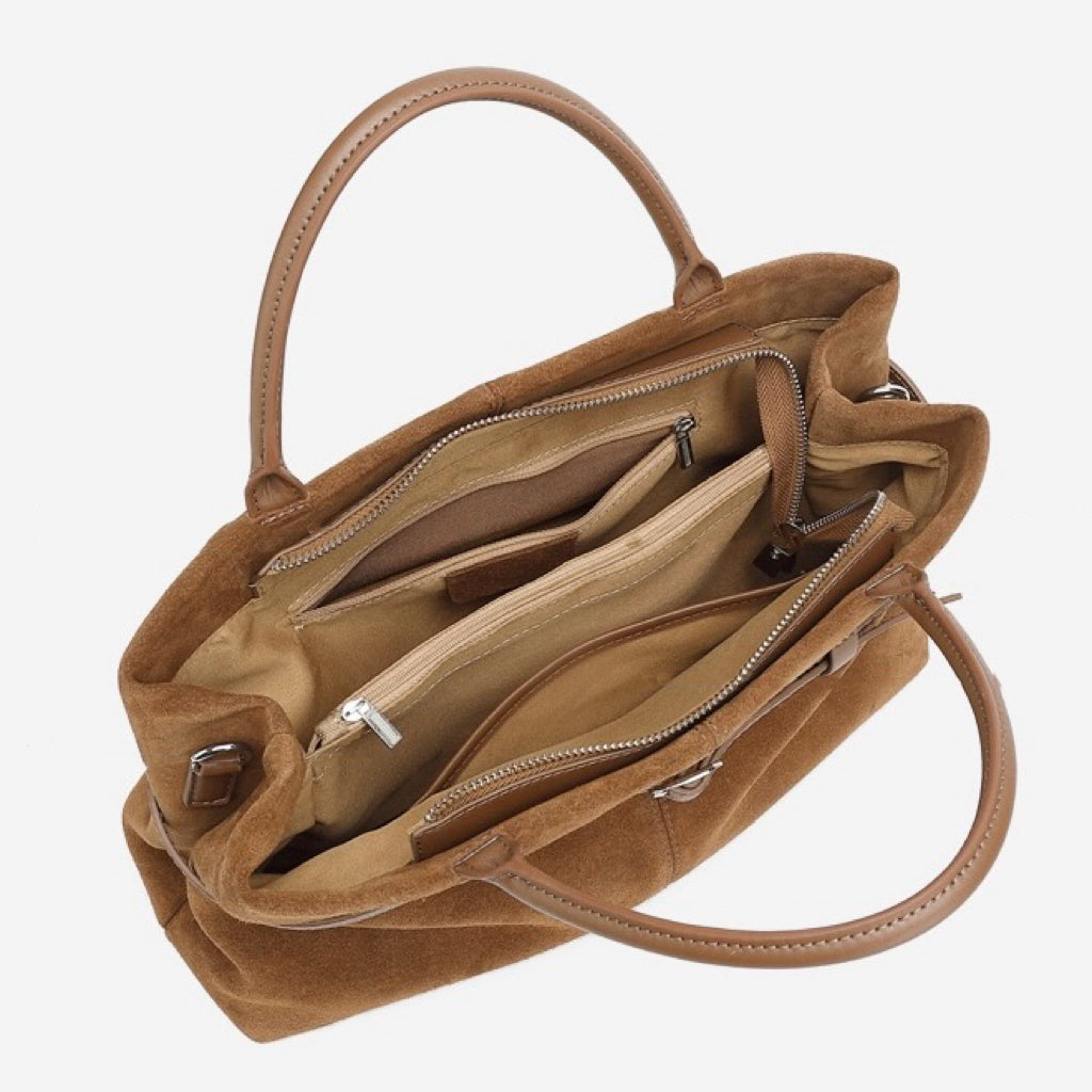 Oversized Wildleder Aktentasche Geräumige Handtasche Umhängetasche Damen Schlauchige Pendler-Premium-Handtasche im Luxus-Stil