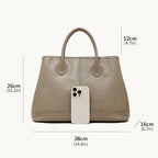 Sac à main tote en cuir véritable avec rivets -Grande Capacité, Style Vintage MYNELIA
