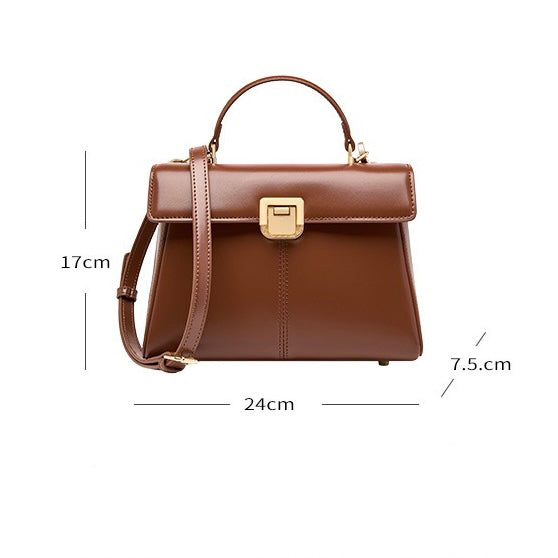 2026 neue Hufeisenschnalle Pendeln Echtleder Tasche Handtasche Einzelschulter große quadratische Umhängetaschen