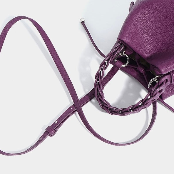 Sac bucket en cuir véritable souple – Doublure cuir