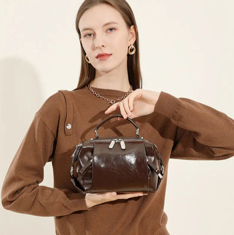 Sac à mainTote Épaule & Croisé en cuir PU – Surpiqûres décoratives