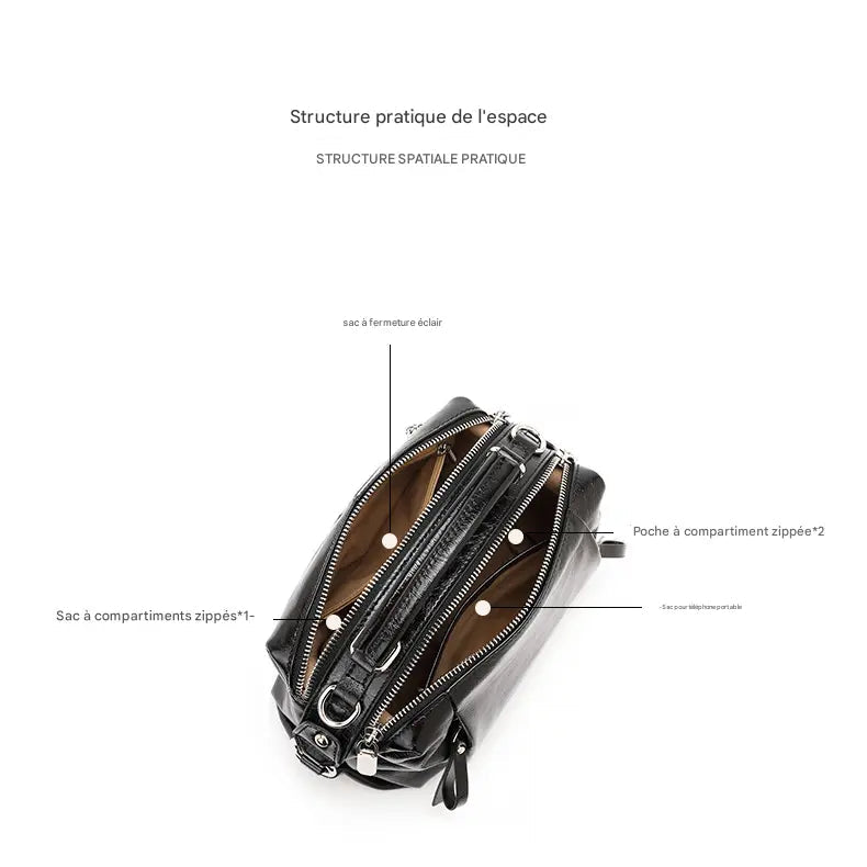 Sac à mainTote Épaule & Croisé en cuir PU – Surpiqûres décoratives