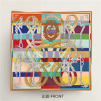 Foulard Carré en Soie Twill – Imprimé Recto-Verso 90×90 cm MYNELIA