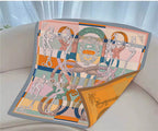 Foulard Carré en Soie Twill – Imprimé Recto-Verso 90×90 cm MYNELIA
