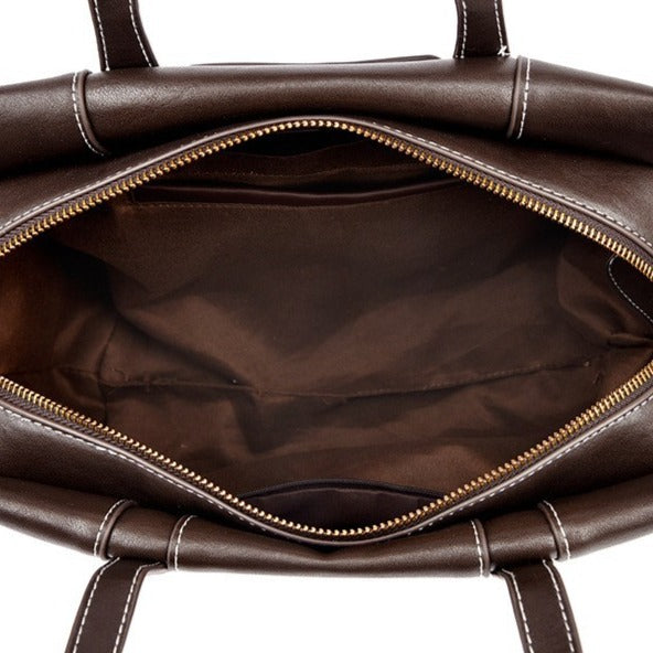 Sac Satchel Cuir Souple Doublure Poches Épaule Croisé