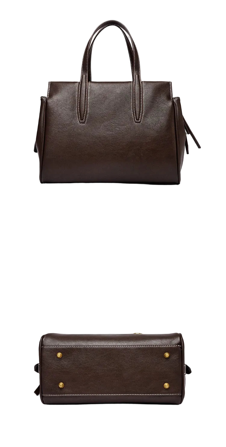 Sac Tote PU Cuir Vegan Souple Double Fermeture