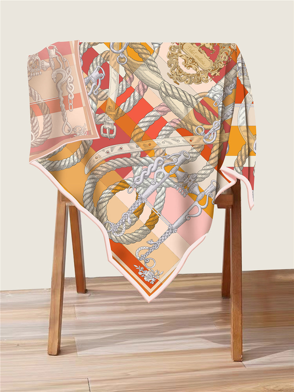 Foulard Carré en Soie Twill – Imprimé Recto-Verso 90×90 cm MYNELIA