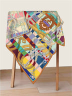 Foulard Carré en Soie Twill – Imprimé Recto-Verso 90×90 cm MYNELIA