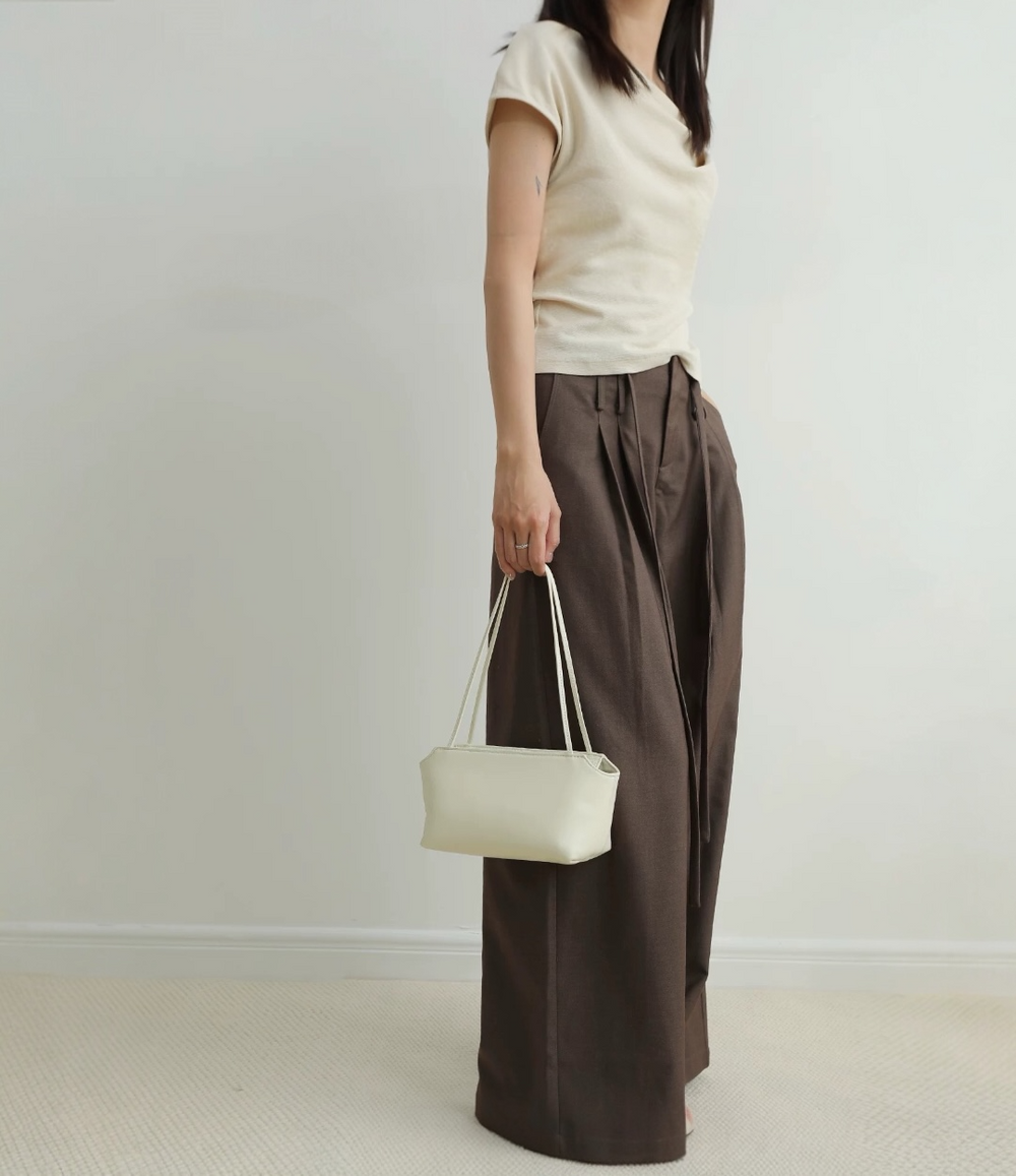 Sac Tote en Cuir grain d’agneau Minimaliste Style Coréen