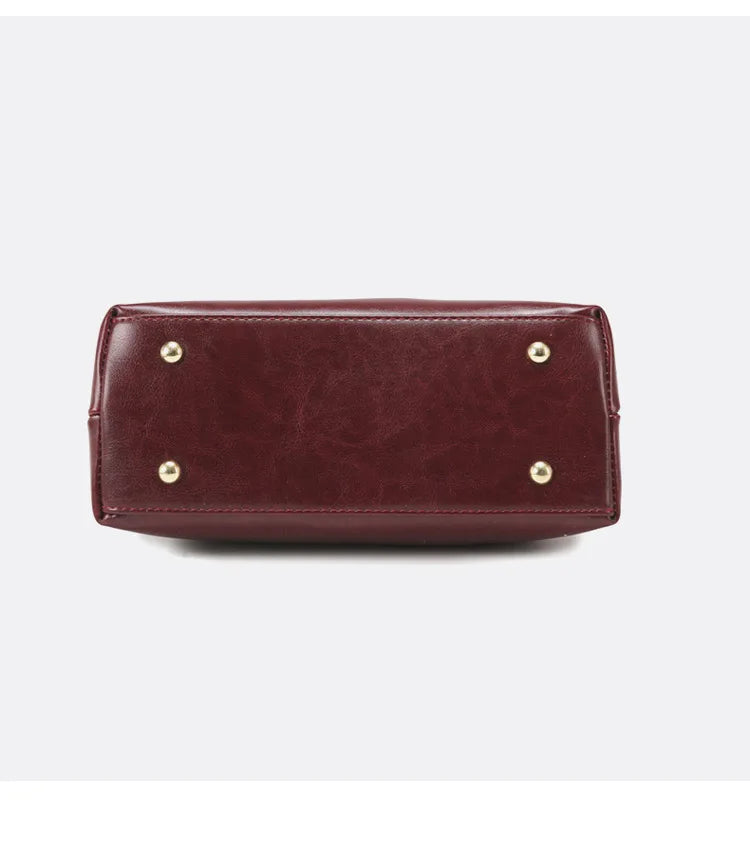 Sac en cuir PU Souple Urbain Lock Buckle Poche Épaule Croisé