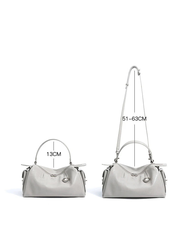 Handtasche aus echtem Leder, neues Nischen-Design 2025, modische Kissen-Tasche aus Rindsleder, einfache Umhängetasche für Damen