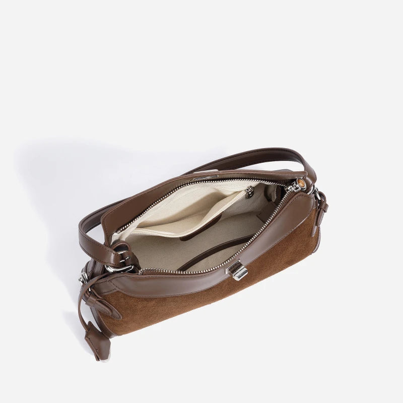 Sac à main guir Givré forme coussin – Style vintage MYNELIA