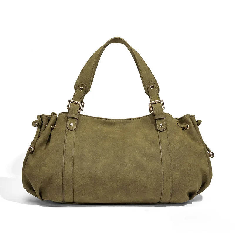 Sac Tote Boston PU Souple Imperméable Rivets Rétro