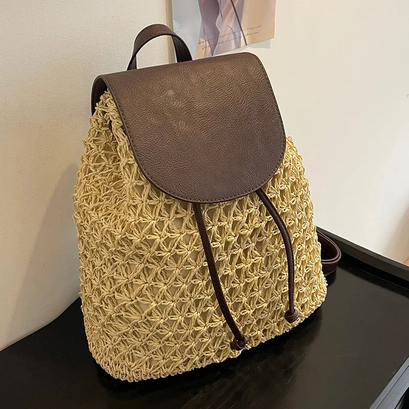 Sac à dos Paille tressée– Style Bohème Chic Vintage MYNELIA