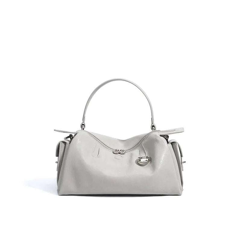 Handtasche aus echtem Leder, neues Nischen-Design 2025, modische Kissen-Tasche aus Rindsleder, einfache Umhängetasche für Damen