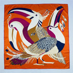 Foulard carré femme en soie imprimée – 90 × 90 cm