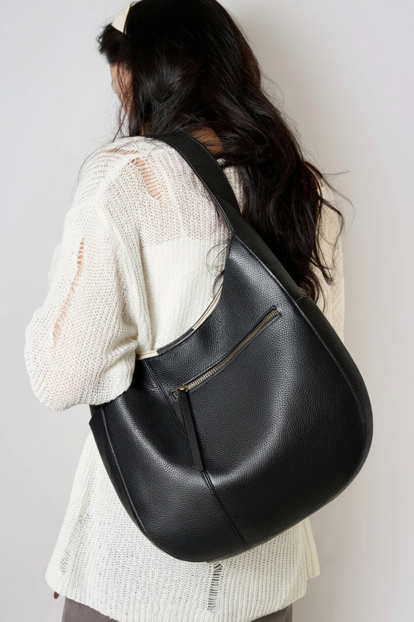 Grand sac Hobo  cuir véritable Femme – Style Européen Chic