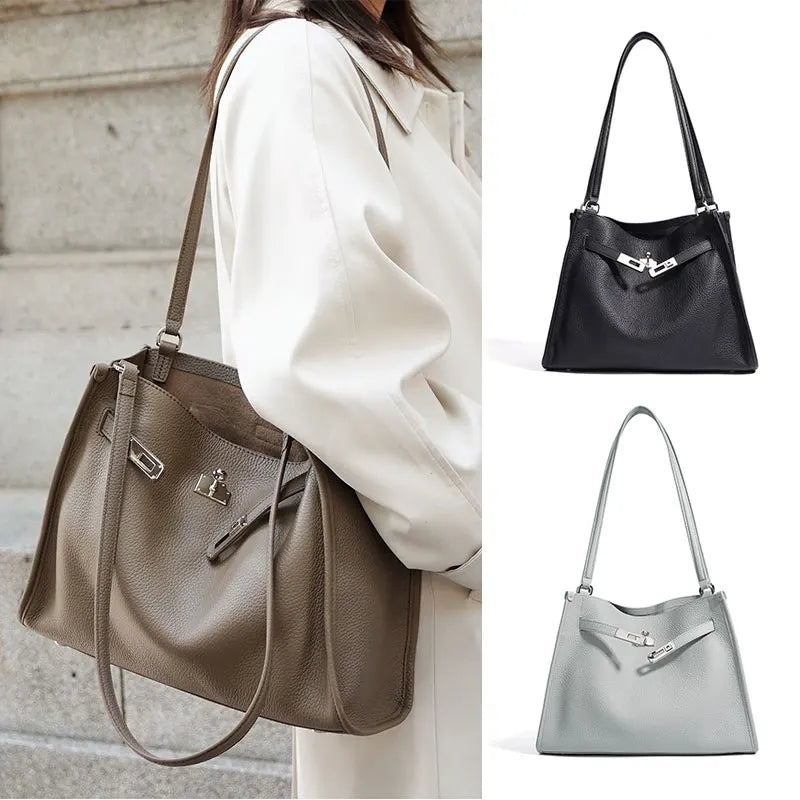 Sac à main Tote Bag Cuir véritable Femme — La Pièce Maîtresse MYNELIA