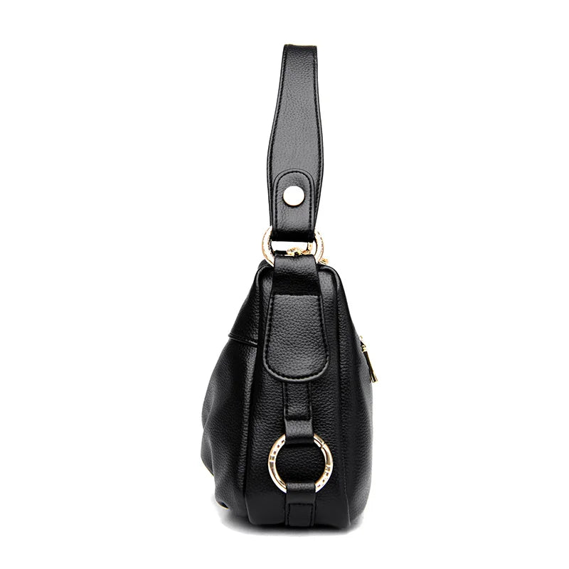 Sac à main en cuir véritable souple MYNELIA