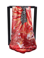 Foulard carré femme en polyester satiné – 90 × 90 cm