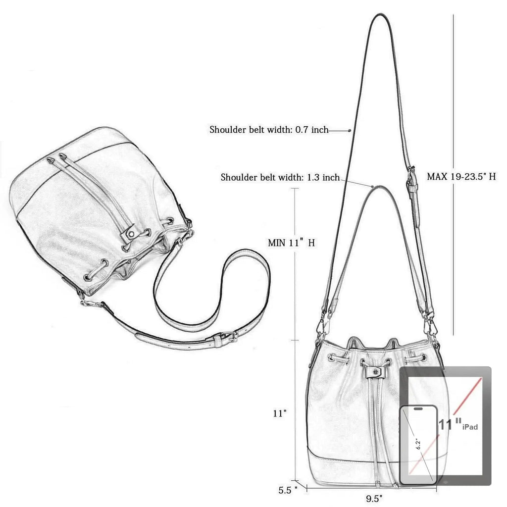 Sac seau Femme en cuir PU Froncé – Cordon & Fermeture Magnétique MYNELIA